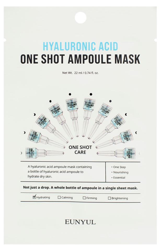

Маска тканевая для лица EUNYUL One Shot Ampoule Mask с гиалуроновой кислотой, 22 мл