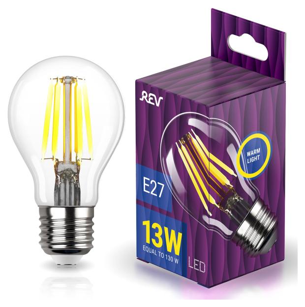 

Лампа светодиодная REV DECO Filament груша Premium A60 13Вт E27 2700K