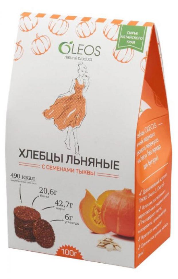 Хлебцы OLEOS льняные с семенами тыквы, 100 г