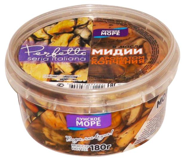

Мидии Лунское море Perfetto с ароматом копчения в масле, 180 г