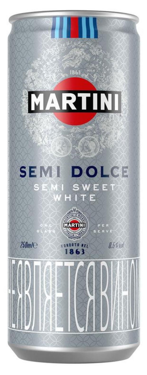 Плодовый алкогольный продукт Martini Semi Dolce белый сладкий Италия, 0,25 л плодовый алкогольный продукт martini secco белый полусухой италия 0 25 л