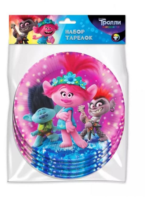 

Набор одноразовых тарелок Nd play Trolls бумага 18 см, 6 шт