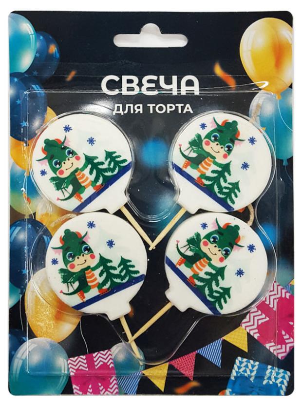 

Свечи для торта Дракоша медаль, 4 шт
