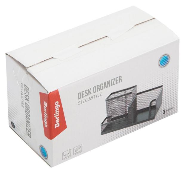 

Подставка настольная Berlingo Steel&Style 3 секции металлическая черная, 10,2х18,6х9,5 см