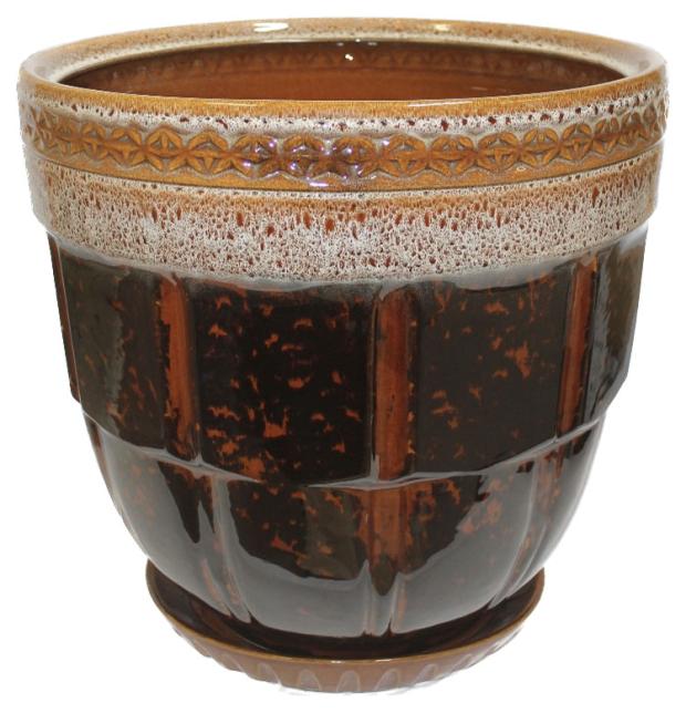 Кашпо для цветов Котовский Фаянс Атлант средний коричневый, 47 л