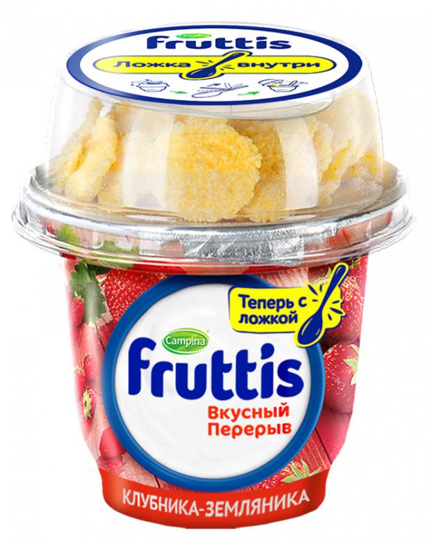 

Йогурт Fruttis Вкусный перерыв клубника земляника с кукурузными хлопьями 2,5%, 175 г