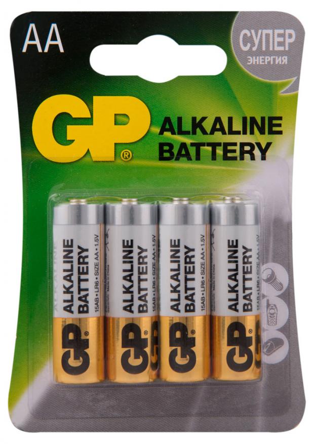 

Батарейка GP алкалиновые типоразмера АА, 4 шт
