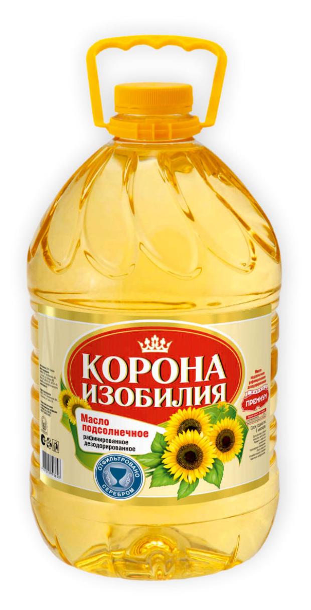 Масло подсолнечное Корона изобилия рафинированное, 4,7 л