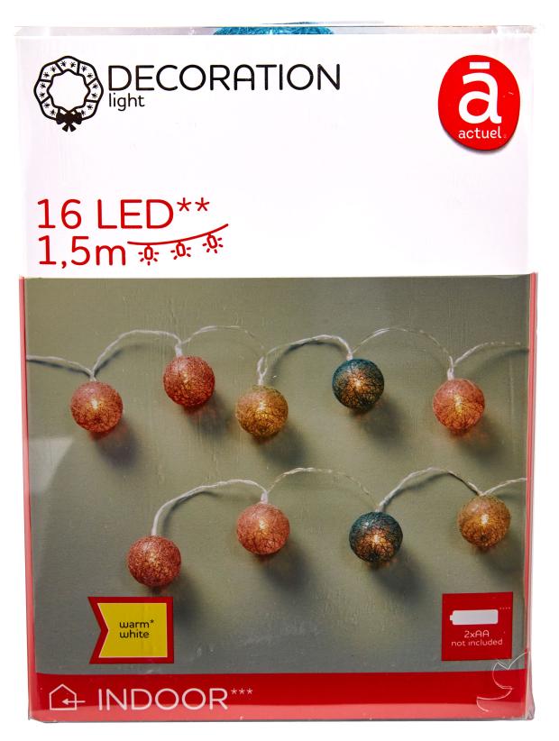 Электрогирлянда Actuel на батарейках 16 LED, 1,5 м