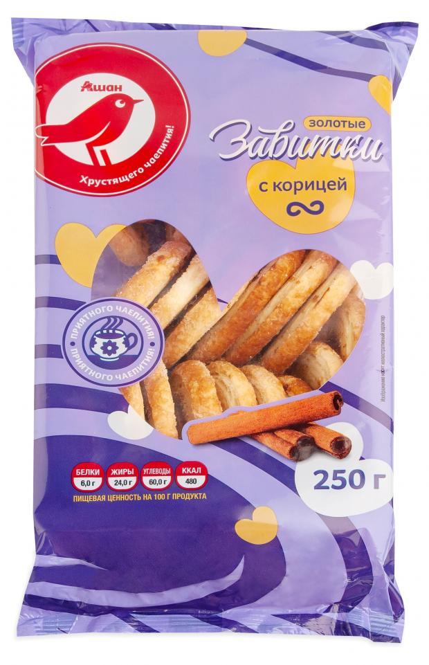 

Завитки АШАН золотые с корицей, 250 г