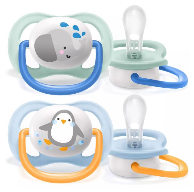 Пустышка Philips Avent серии Ultra Air кораблик для мальчиков 0-6 мес., 2 шт