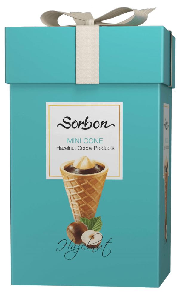 Конфеты Sorbon Мини-рожок хрустящий Фундук с какао, 200 г