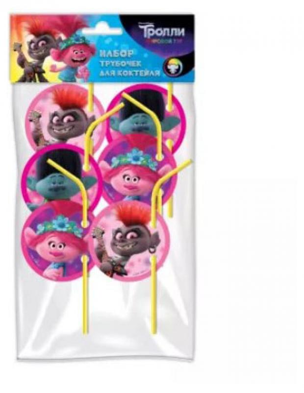 Набор одноразовых трубочек для напитков Nd play Trolls, 6 шт
