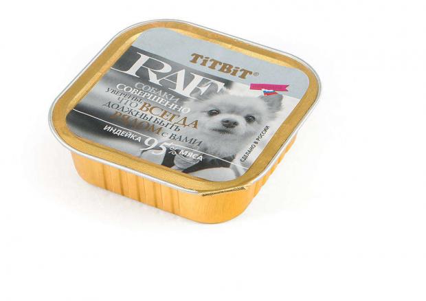 

Консервы для собак TiTBiT RAF индейка, 100 г