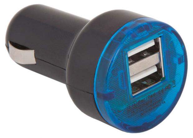 

Автомобильное зарядное устройство DIIN с двумя USB выходами черное