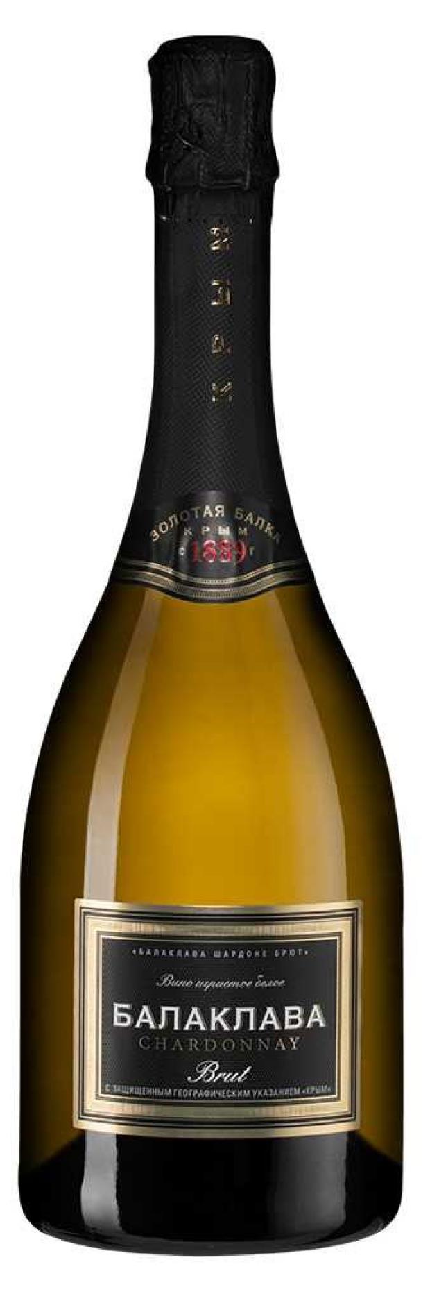 Игристое вино Балаклава Chardonnay Brut белое брют Россия, 0,75 л игристое вино балаклава pinot noir розовое брют россия 0 75 л