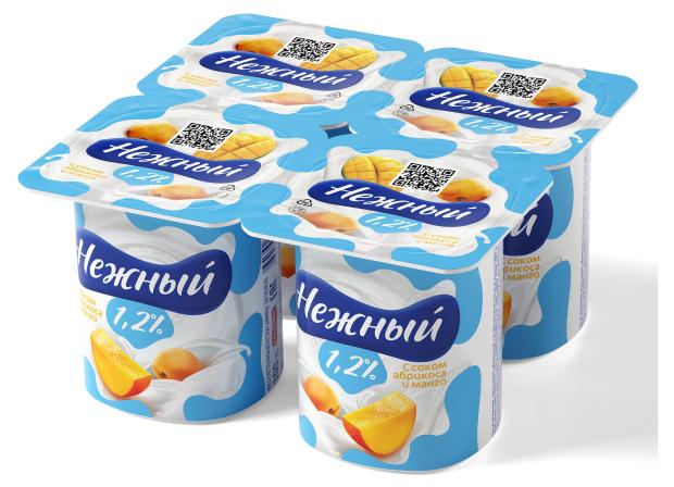 

Йогуртный продукт Нежный с соком абрикос и манго 1,2%, 100 г