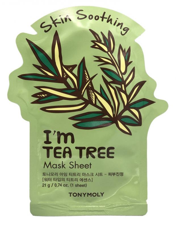 

Маска для лица Tony Moly I Am Real Успокаивающая с чайным деревом тканевая, 21 г
