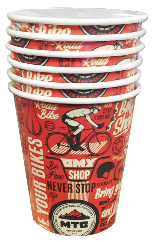 

Стаканы бумажные одноразовые Ride your bikes, 6х250 мл