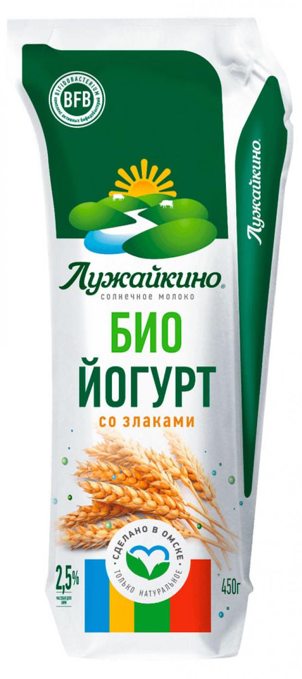 Йогурт Лужайкино питьевой злаки-отруби 2,5% БЗМЖ, 450 г