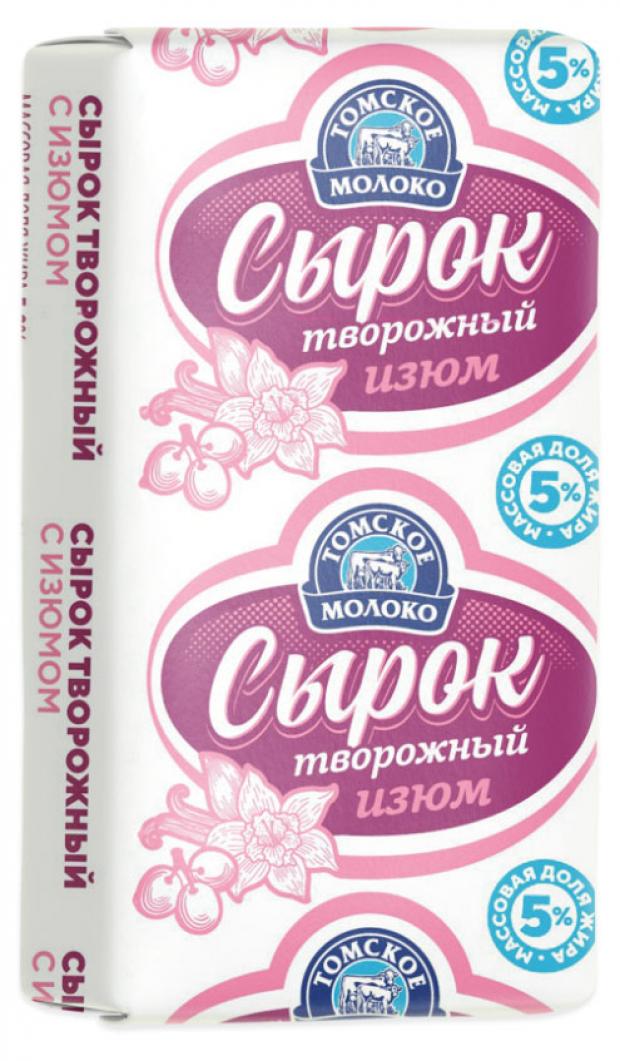 Сырок творожный Томское Молоко с изюмом 5% БЗМЖ, 90 г