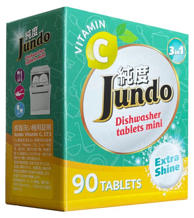 Мини-таблетки для посудомоечных машин Jundo Vitamin C 3в1, 90 шт