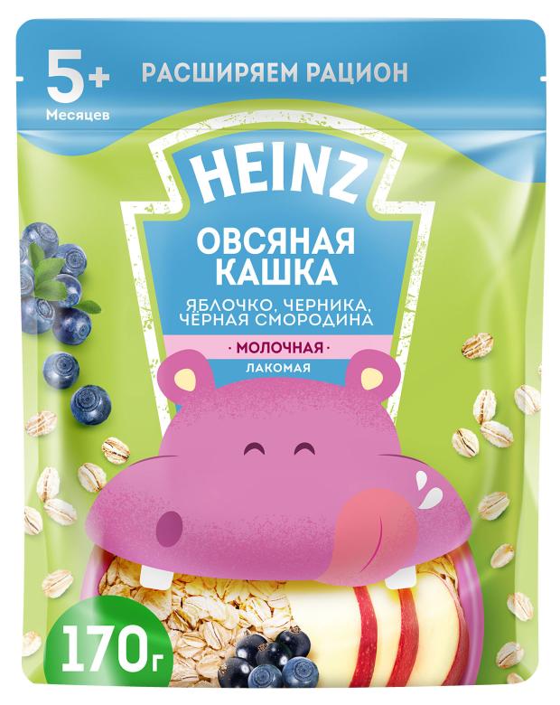 Каша молочная Heinz овсяная яблоко-черника-черная смородина с 5 мес., 170 г
