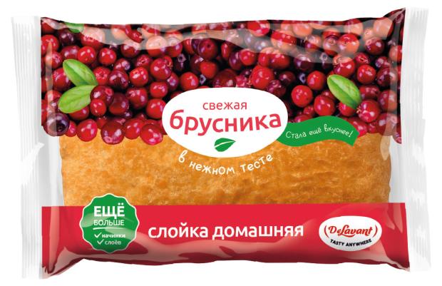 Слойка Delavant Домашняя с брусникой, 85 г