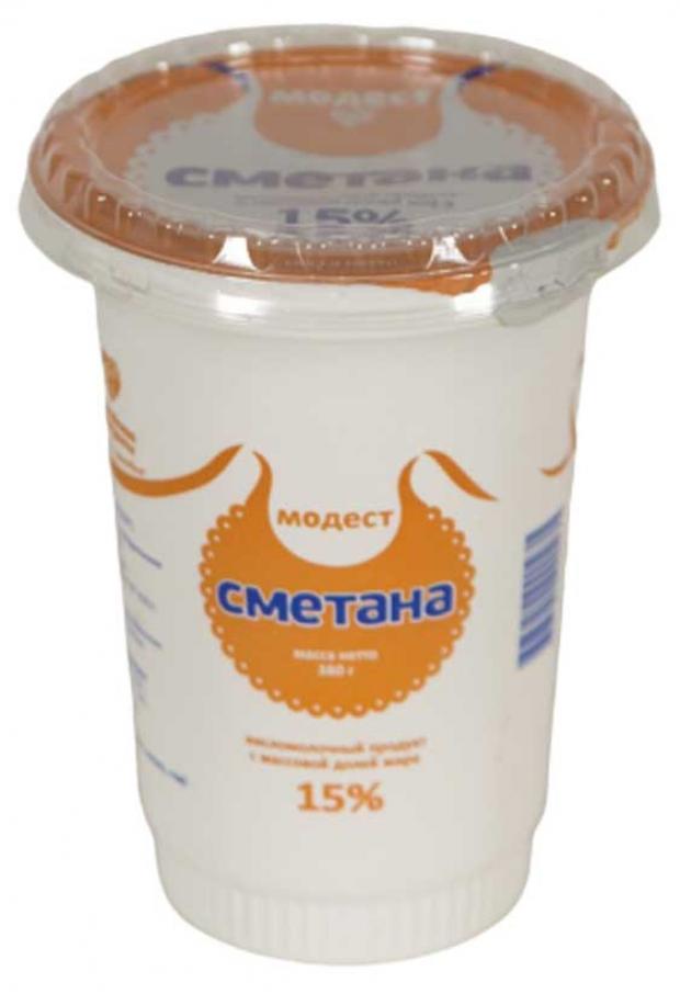 Сметана Модест 15% БЗМЖ, 380 г