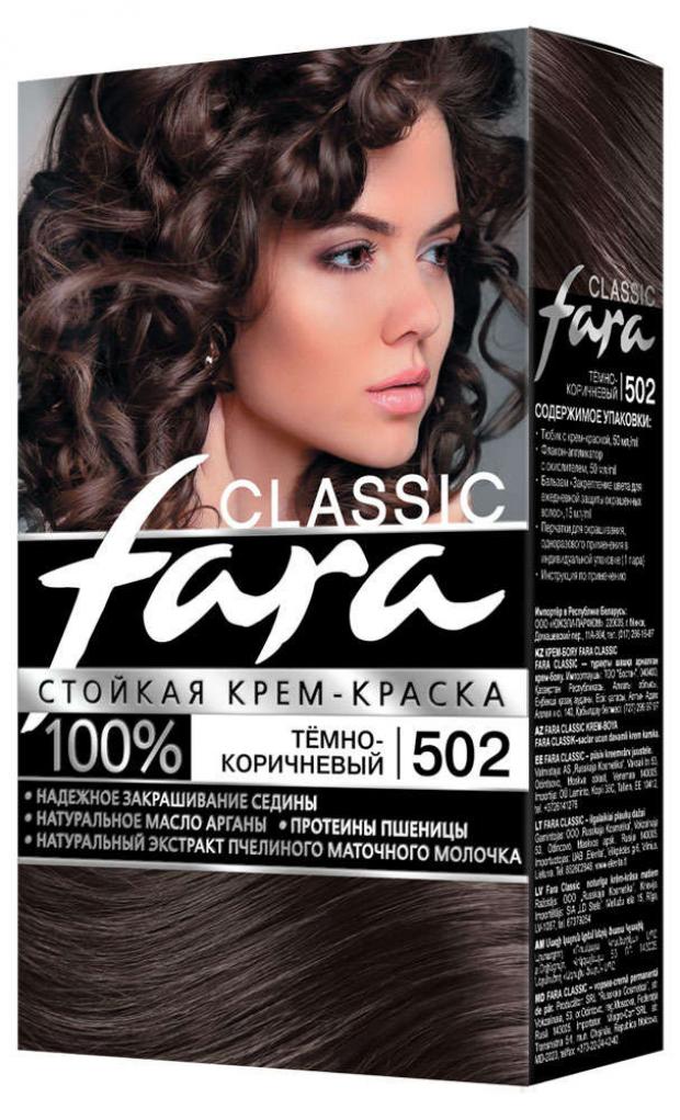 

Крем-краска для волос Fara Classic темно-коричневый тон 502, 115 мл