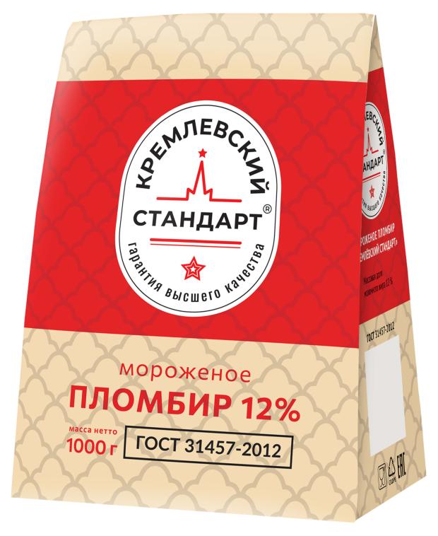 Мороженое пломбир Кремлевский Стандарт 12%, 1 кг