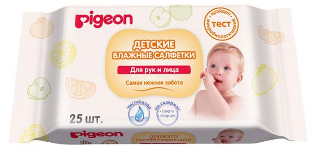 Влажные салфетки детские Pigeon, 25 шт