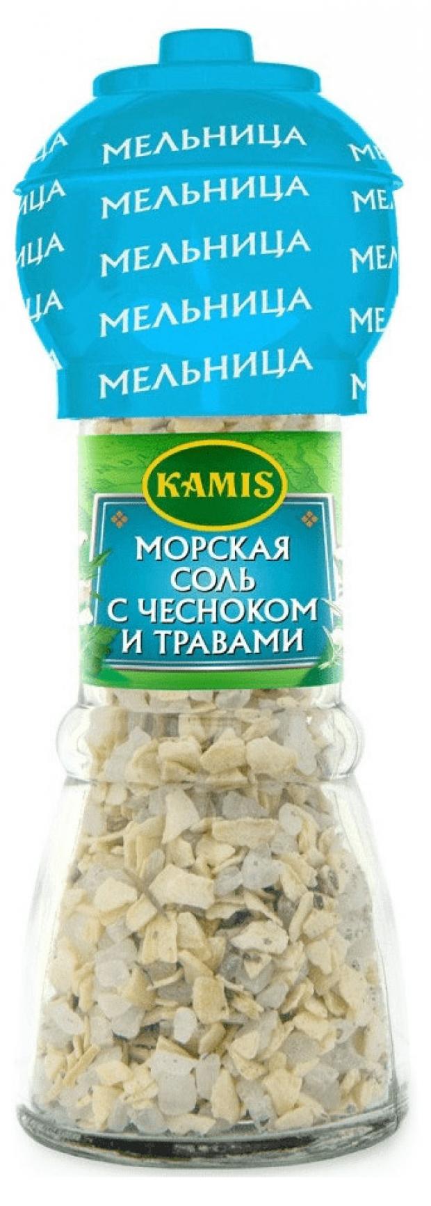 Соль морская Kamis с чесноком и травами, 60 г