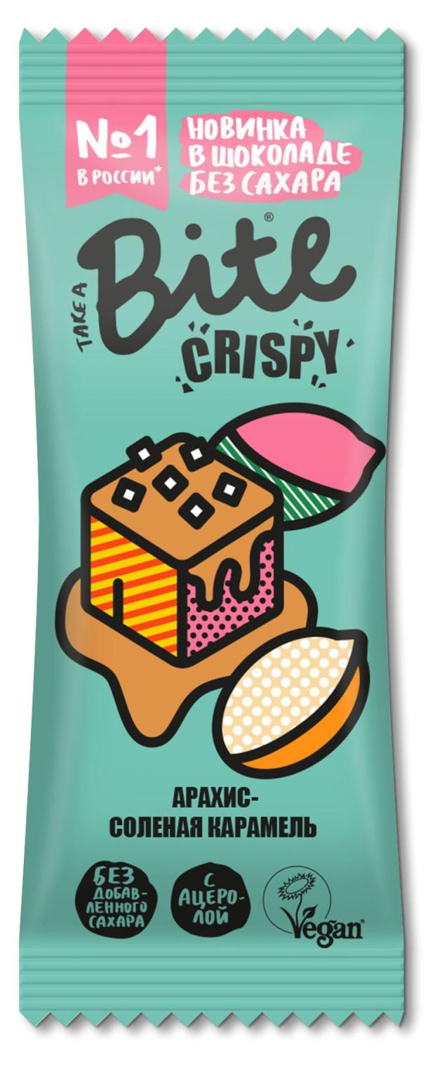 Батончик Take a Bite Crispy Арахис-Соленая Карамель 45 г 109₽