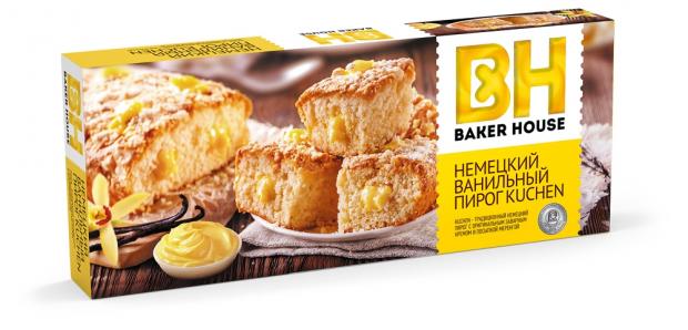 Пирог немецкий Baker House Kuchen ваниль, 350 г пирожное шу с заварным кремом деликатеска 160г