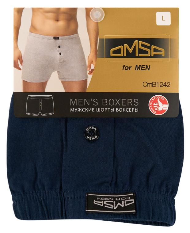 Трусы мужские шорты-боксеры OMSА 1242 Blu Scuro, размер 48