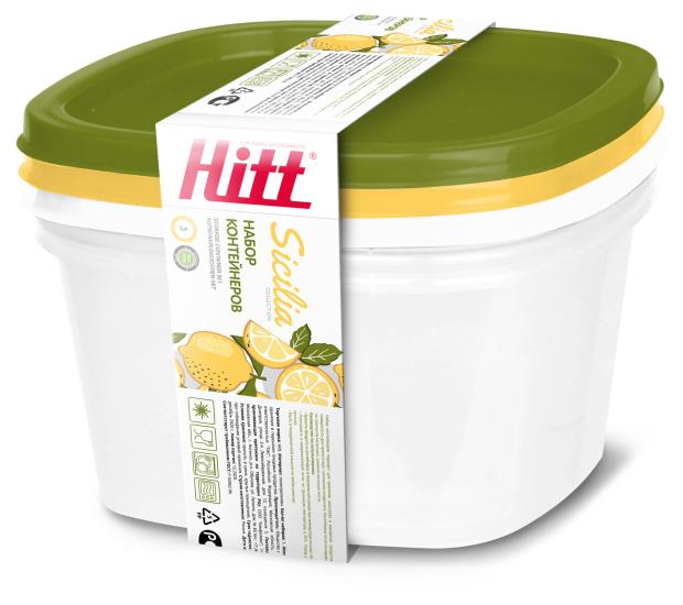 

Набор контейнеров Hitt 0,5 л 12х9,2х12 см, 3 шт