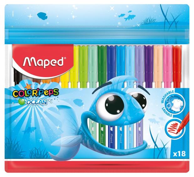 Фломастеры Maped Color Peps Ocean,18 цветов