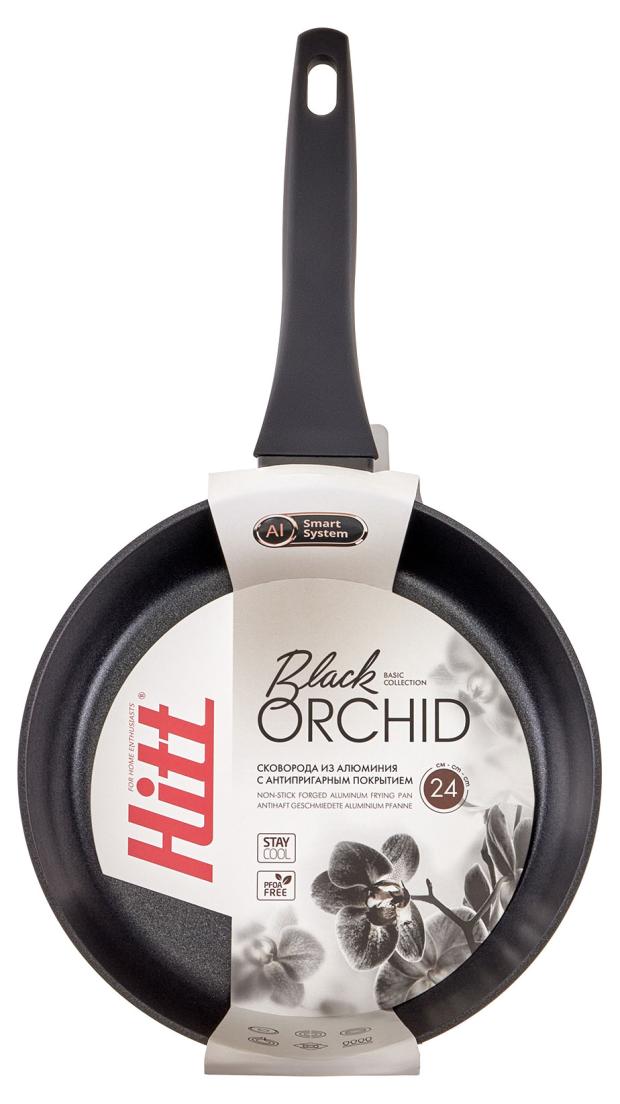 

Сковорода Hitt Black Orchid из алюминия с антипригарным покрытием, 24 см
