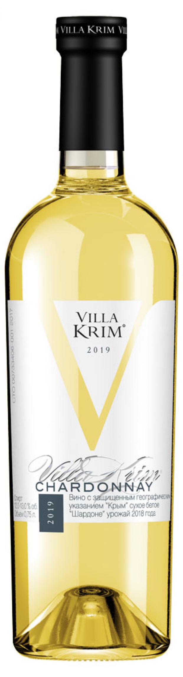 Вино Villa Krim SHEVALIE CHARDONNAY белое сухое Россия, 0,75 л вино villa krim cabernet красное сухое россия 0 75 л