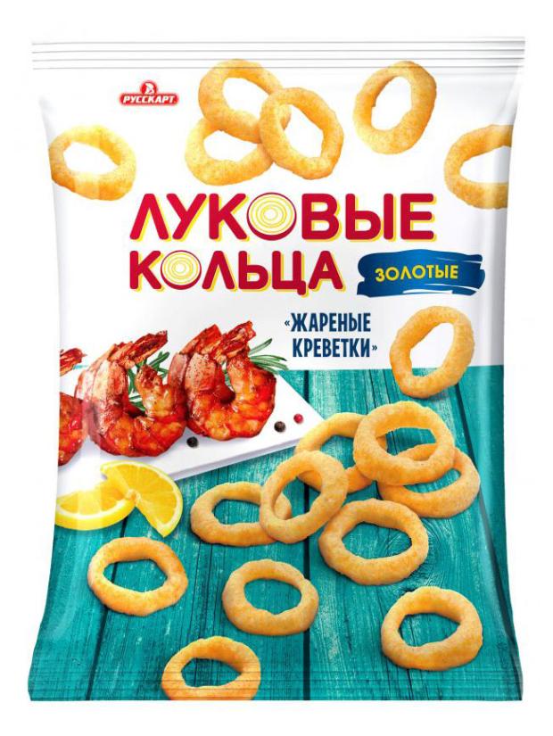 Луковые кольца Русскарт Золотые со вкусом жареных креветок 100 г 80₽