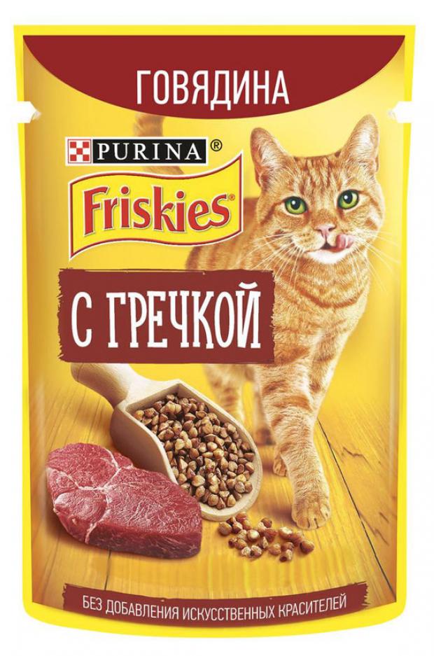 

Корм для взрослых кошек Friskies с говядиной и гречкой в подливе, 75 г
