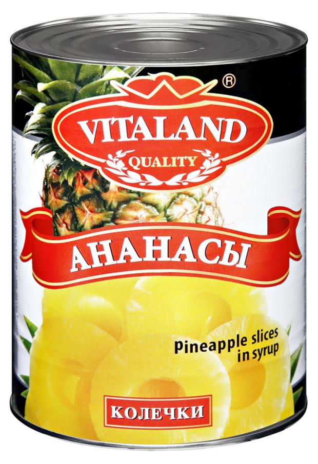 

Ананас VITALAND колечки в сиропе, 565 мл