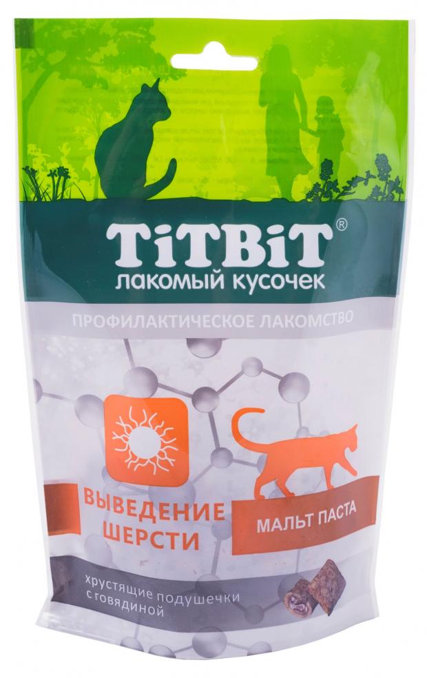 

Лакомство для кошек TiTBiT Хрустящие подушечки с говядиной для выведения шерсти, 60 г