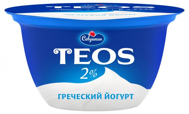 Йогурт Савушкин Греческий Teos натуральный 2%, 140 г