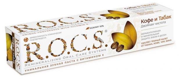 

Зубная паста R.O.C.S. кофе и табак R.O.C.S., 74 мл