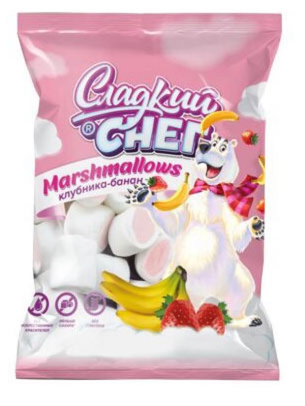 

Маршмеллоу «Сладкий снег» для детей со вкусом клубники и банана, 70 г