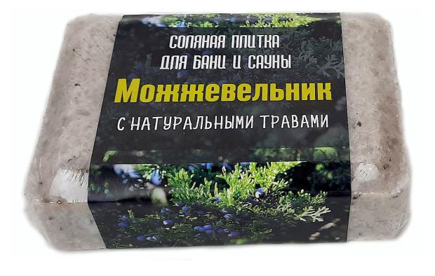 Cоляная плитка OBSI Можжевельник для бани и сауны с натуральной травой, 1,3 кг