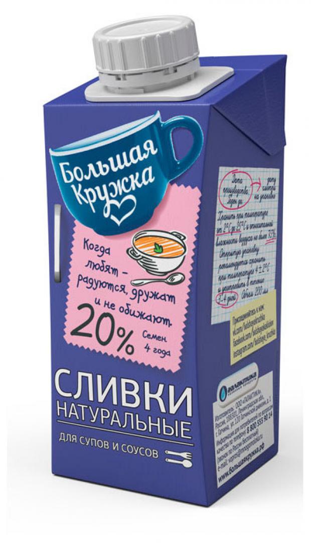 

Сливки питьевые «Большая Кружка» 20%, 200 г