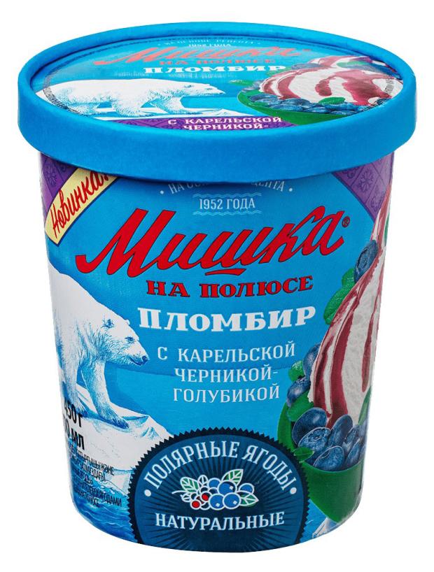 

Мороженое пломбир Мишка на полюсе с якутской клюквой-брусникой БЗМЖ, 250 г
